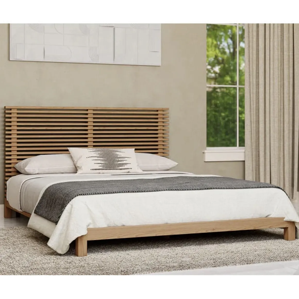 Tanner Platform Bed In Flaxen, Full
