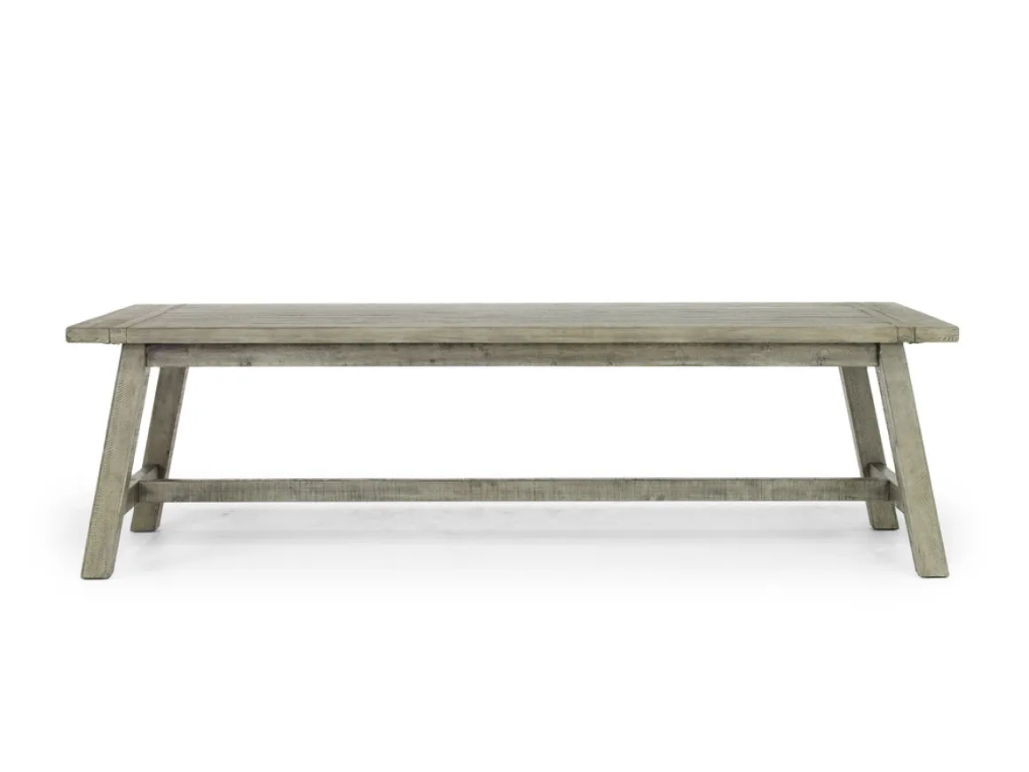 Telluride Dining Table & 4 X-Back Chairs & Bench In Driftwood