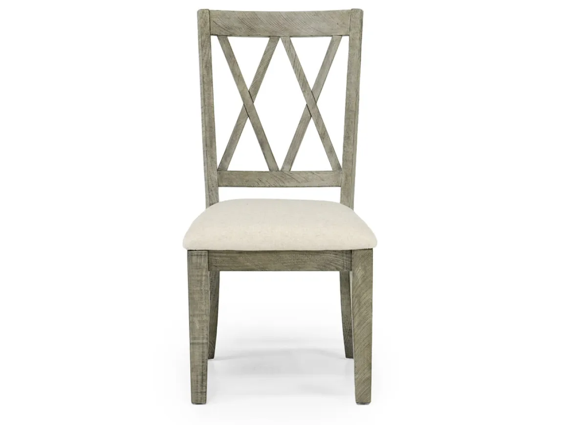 Telluride Dining Table & 4 X-Back Chairs & Bench In Driftwood