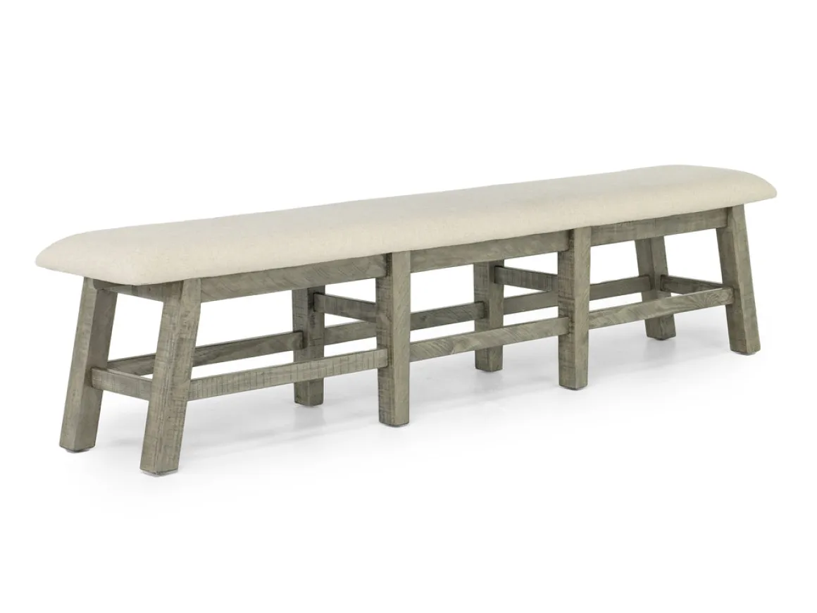 Telluride Dining Table & 4 X-Back Chairs & Bench In Driftwood
