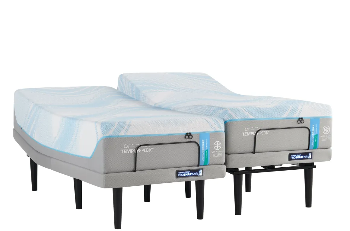 Tempur-Pedic® Activebreeze® Ii Medium Hybrid Mattress & Ergo Pro Smart Air Adjustable Foundation, Twin Xl