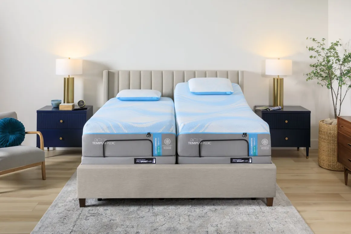 Tempur-Pedic® Activebreeze® Ii Medium Hybrid Mattress & Ergo Pro Smart Air Adjustable Foundation, Twin Xl