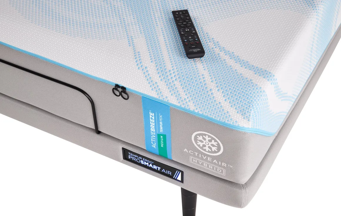 Tempur-Pedic® Activebreeze® Ii Medium Hybrid Mattress & Ergo Pro Smart Air Adjustable Foundation, Twin Xl