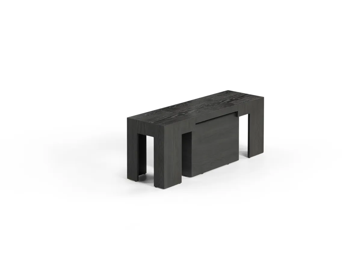 Transformer Extendable Dining Table, 4 Chairs & Bench In Scandinavian Oak