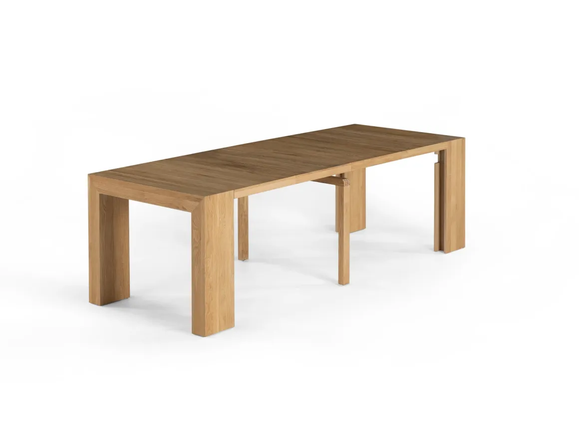 Transformer Extendable Dining Table & 4 Chairs In Scandinavian Oak