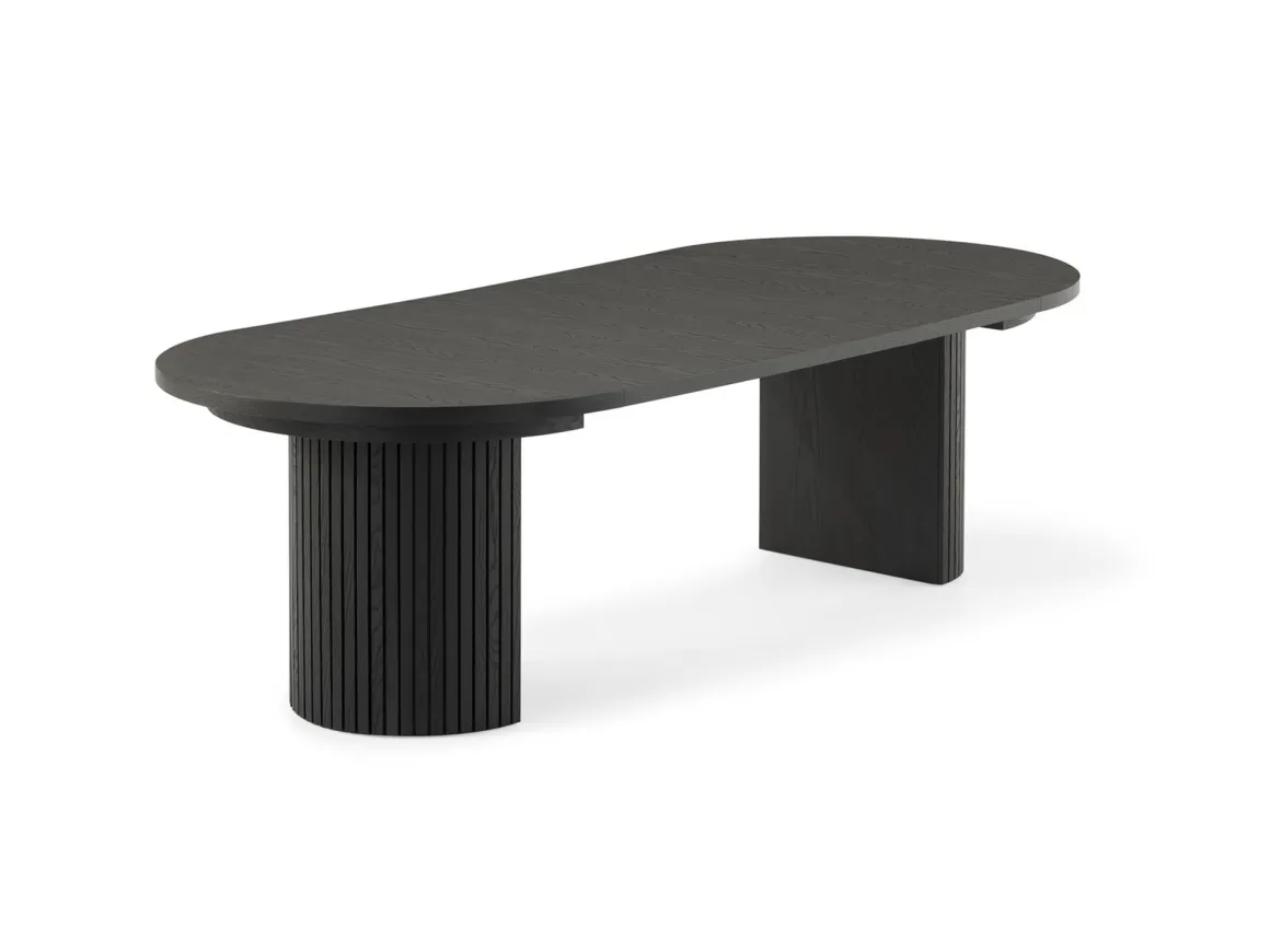 Transformer Round Extendable Dining Table, 4 Chairs & Bench In Scandinavian Oak