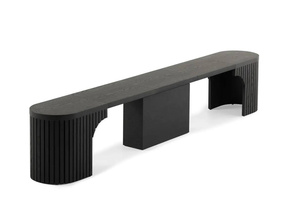 Transformer Round Extendable Dining Table, 4 Chairs & Bench In Scandinavian Oak