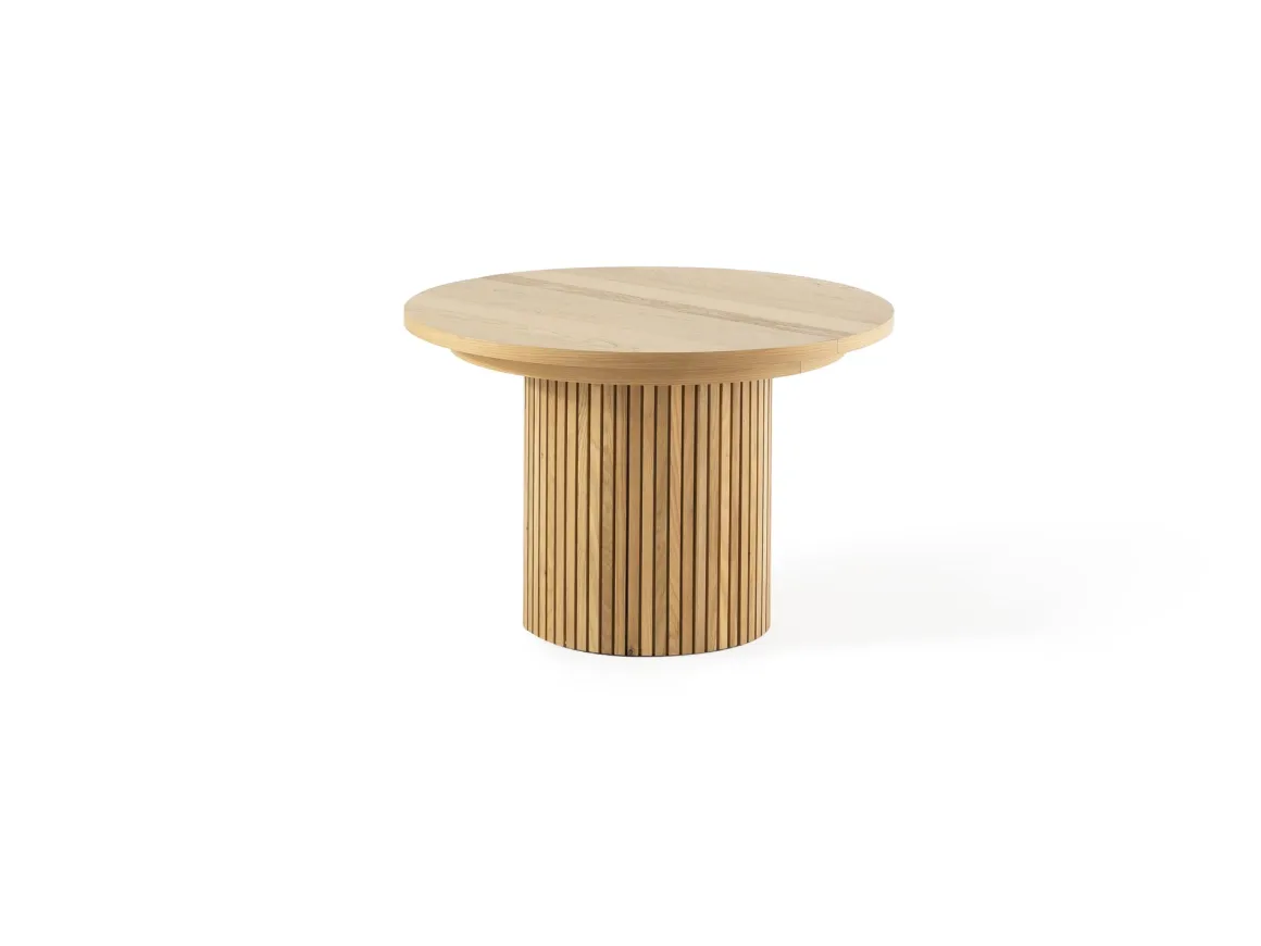 Transformer Round Extendable Dining Table & 4 Chairs In Scandinavian Oak