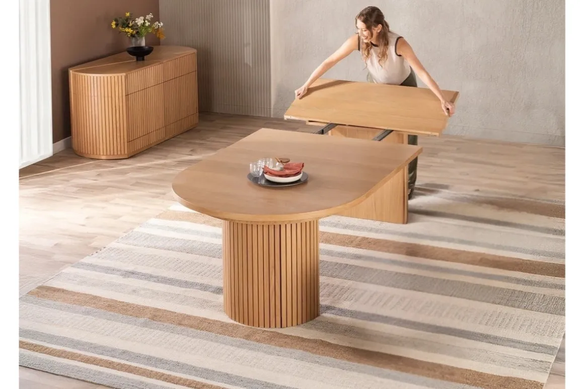 Transformer Round Server In Scandinavian Oak
