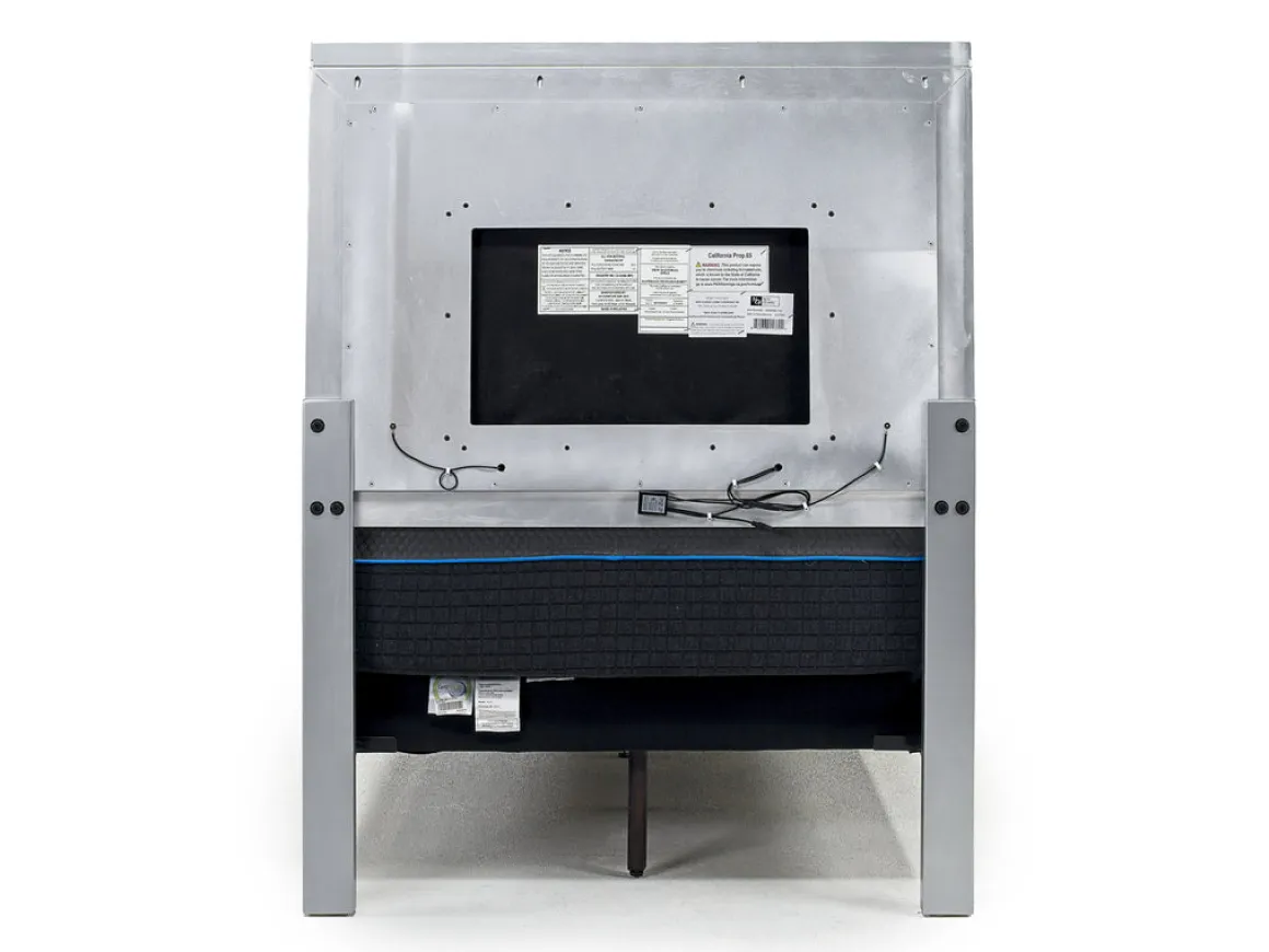 Valentino Panel Bed, Dresser, Mirror & Nightstand In Silver, Twin