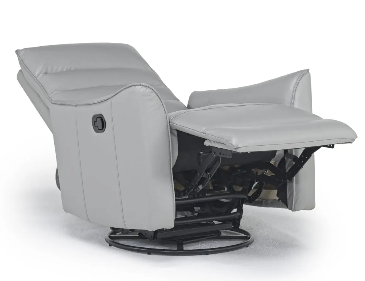 Vasco Recliner In Dallas Light Gray Leather
