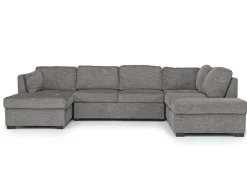 Vivian Full Pullout Tux Chaise Sectional W/ Storage In Gray, Left Facing