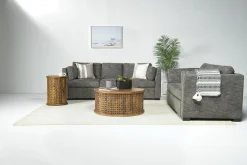 Vivian Full Sleeper Loveseat In Gray Fabric