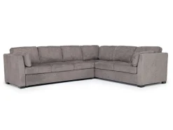 Vivian Full Tux Sleeper Sectional In Gray Fabric, Left Facing