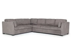 Vivian Full Tux Sleeper Sectional In Gray Fabric, Left Facing