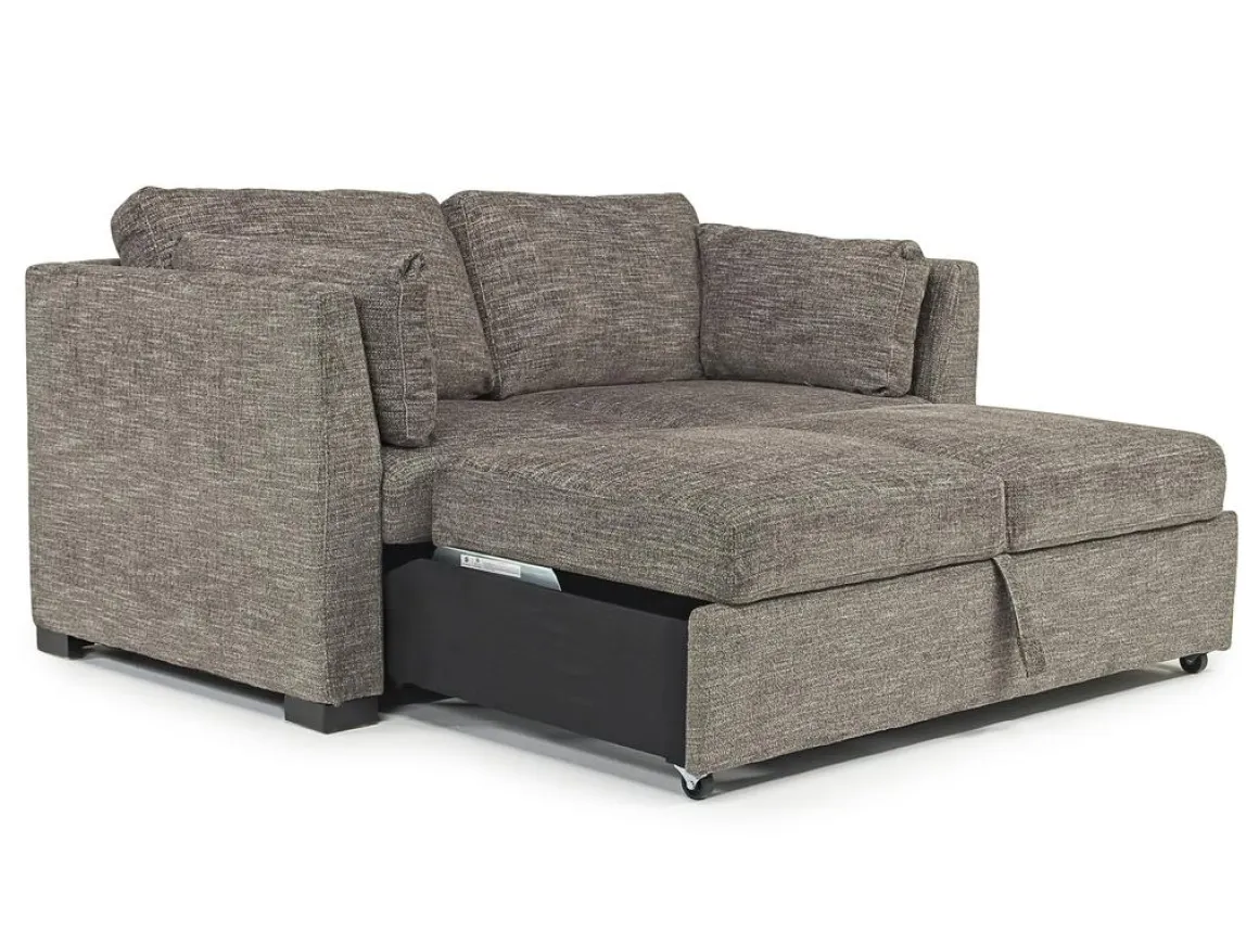 Vivian Queen Pullout Sofa & Full Pullout Loveseat In Gray Fabric