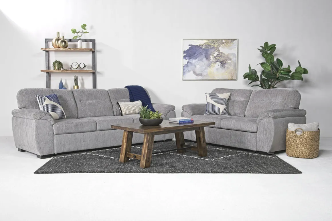 Wanda Queen Pullout Sofa & Full Pullout Loveseat In Gray
