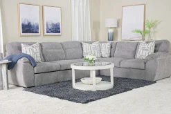 Wanda Queen Tux Sleeper Sectional W/ Drop Table In Gray, Right Facing