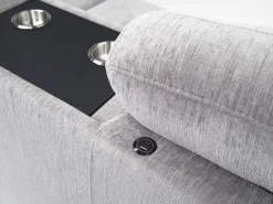 Wanda Queen Tux Sleeper Sectional W/ Drop Table In Gray, Right Facing