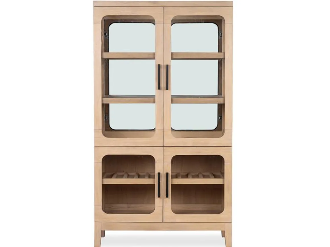 White Oak Buffet Curio In Butternut