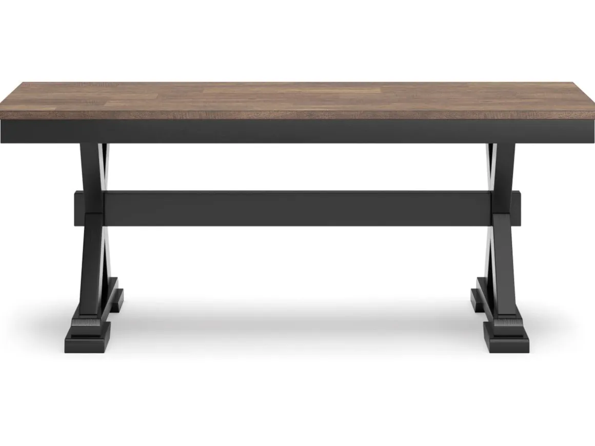 Wildenauer Extendable Dining Table, 4 Chairs & Bench In Brown/Black