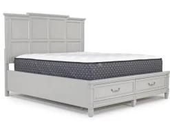 Willowbrook Panel Bed, Dresser, Mirror & Nightstand In Pebble, Queen