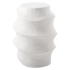 Winded Outdoor Round Accent Table In White