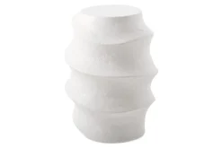 Winded Outdoor Round Accent Table In White