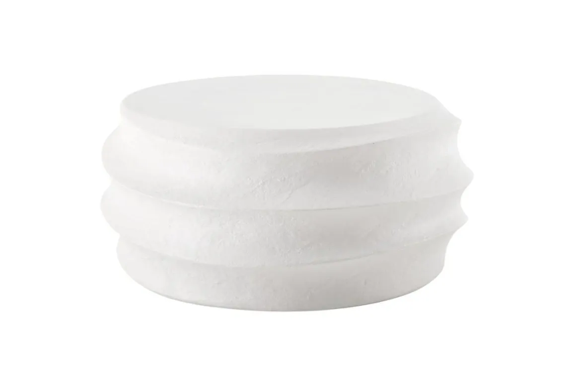 Winded Outdoor Round Cocktail Table In White