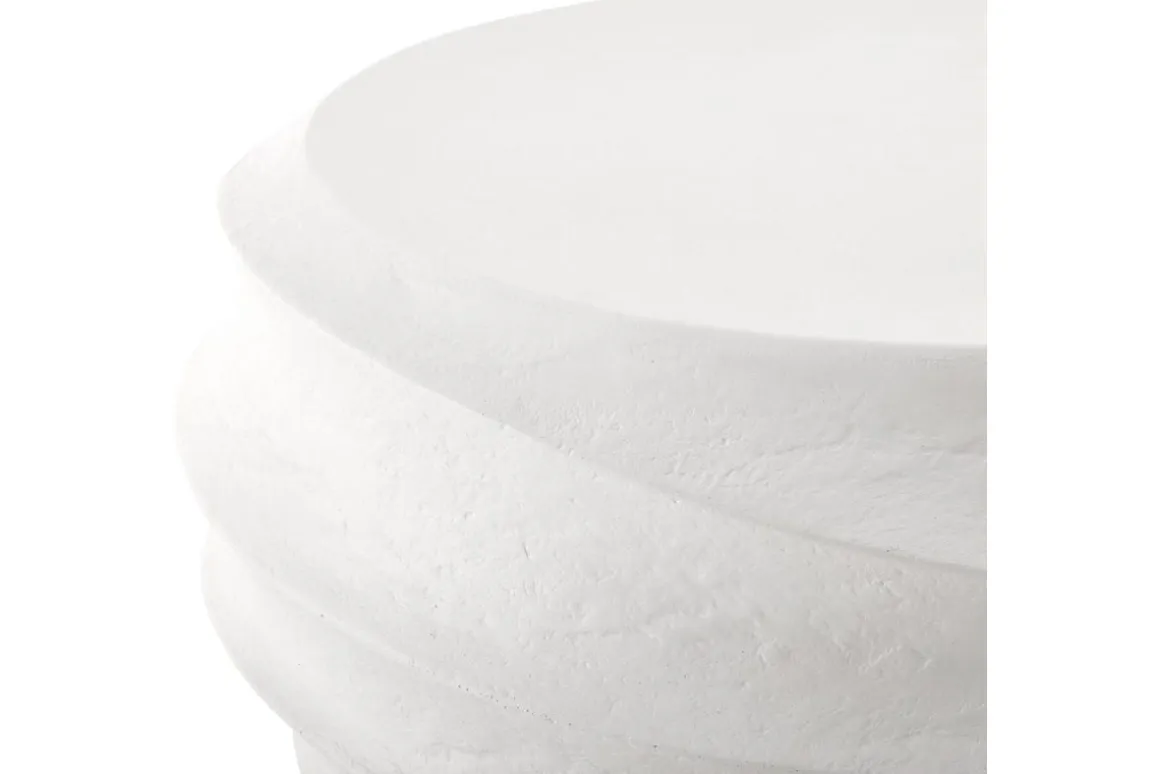 Winded Outdoor Round Cocktail Table In White
