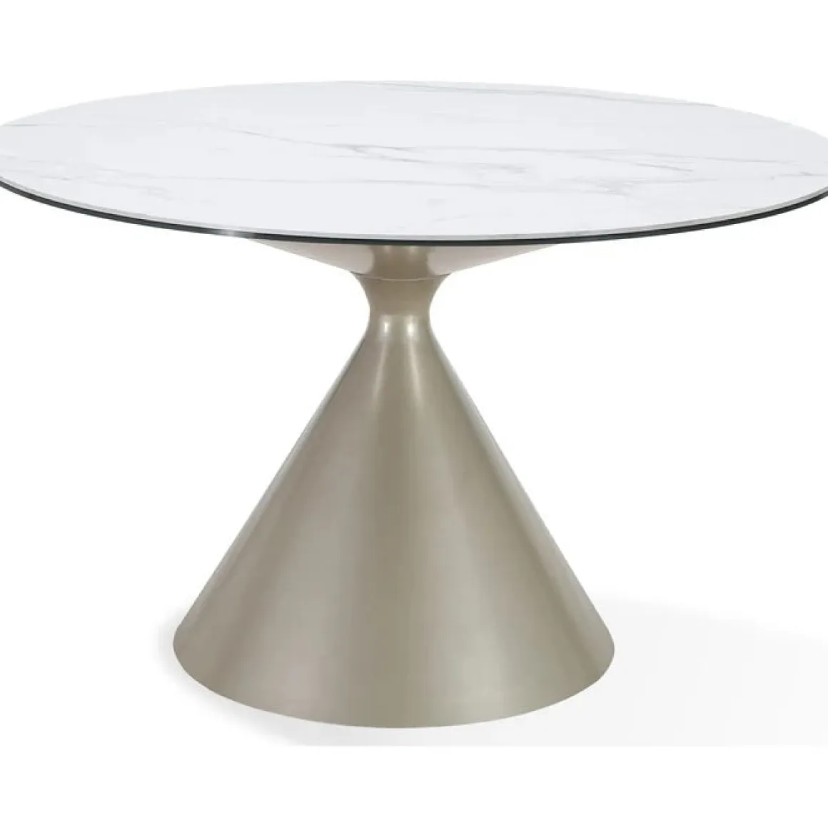 Winston Round Dining Table & 2 Stools In White/Cream