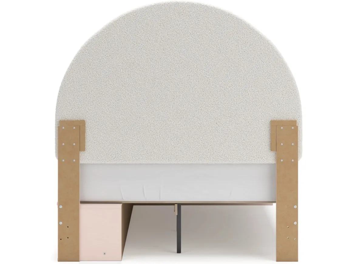 Wistenpine Panel Bed, Dresser, Mirror & Nightstand In Blush, Twin