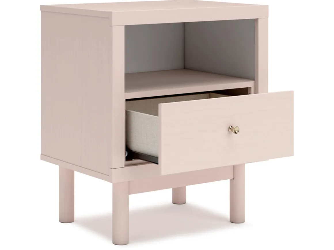 Wistenpine Panel Bed, Dresser, Mirror & Nightstand In Blush, Twin