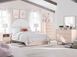 Wistenpine Panel Bed W/ Storage In Blush, Twin