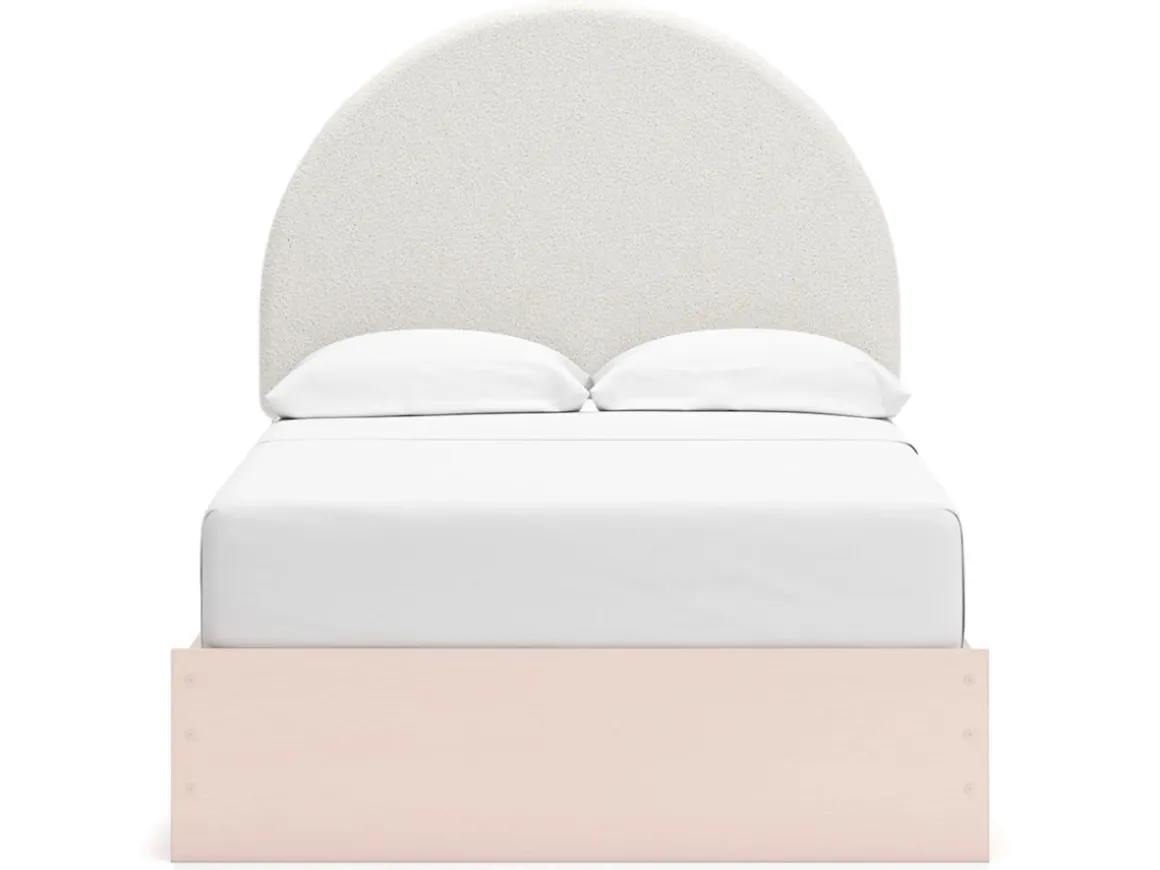 Wistenpine Panel Bed W/ Storage, Dresser, Mirror & Nightstand In Blush, Twin