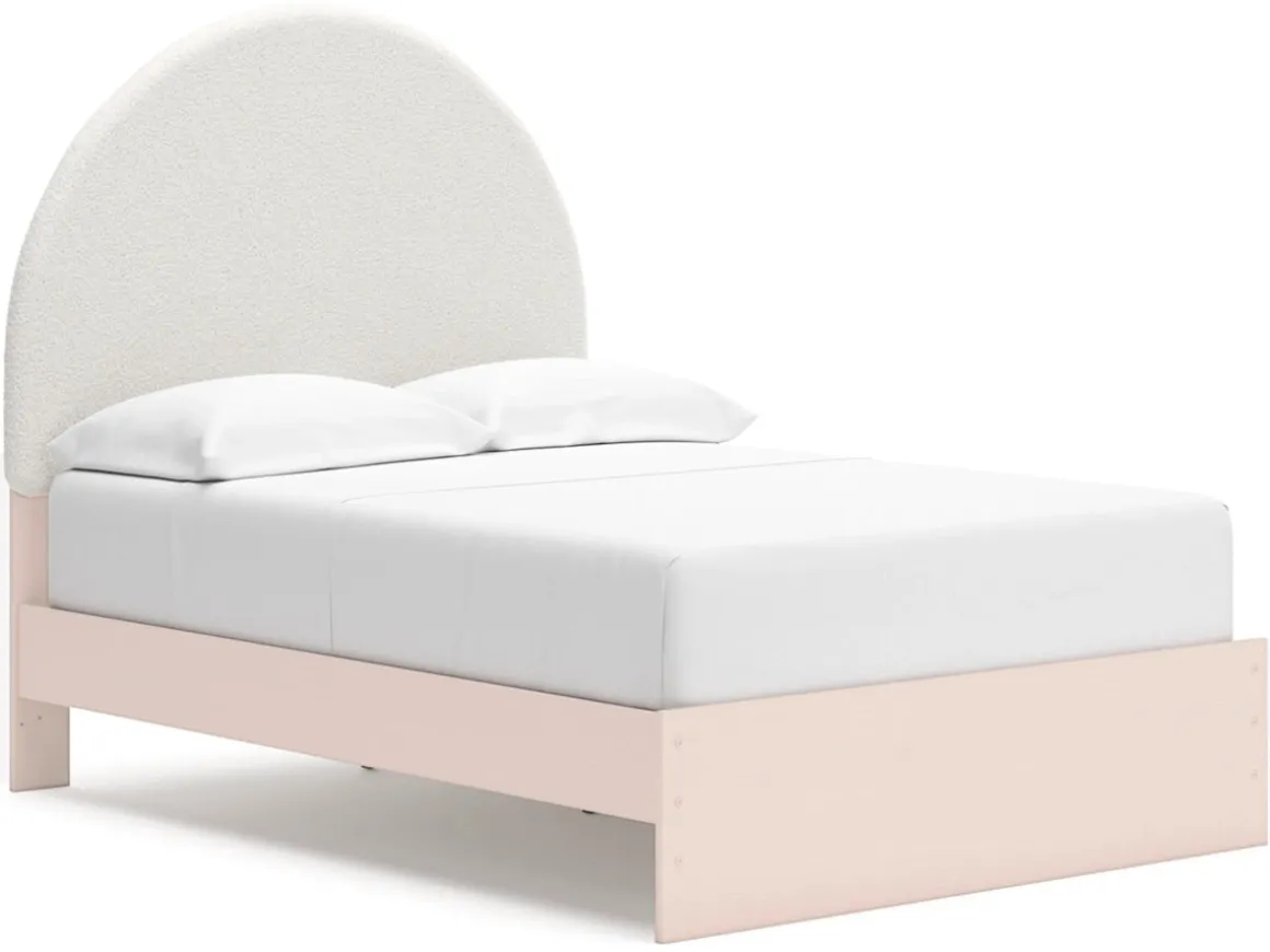 Wistenpine Panel Bed W/ Storage, Dresser, Mirror & Nightstand In Blush, Twin